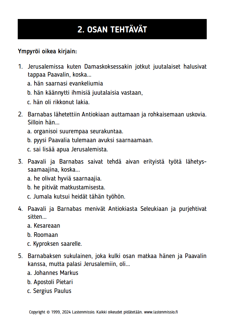 Seikkailu Paavalin matkassa -raamattukurssi - Image 3